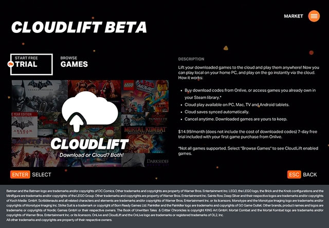 Облачный игровой сервис CloudLift